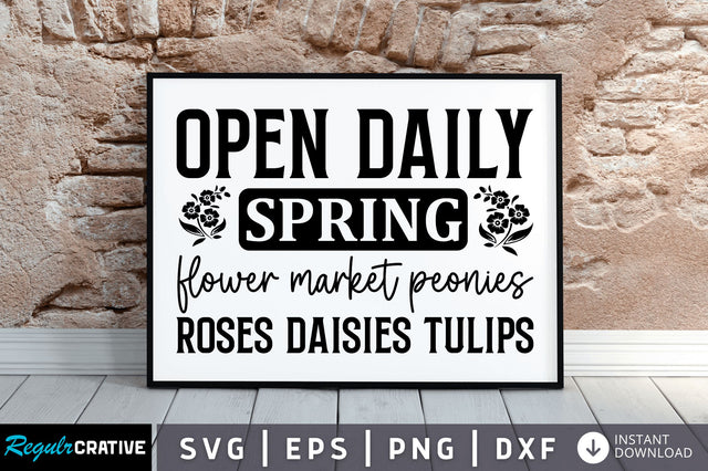 Open daily spring flower market peonies roses daisies tulips SVG SVG Regulrcrative 