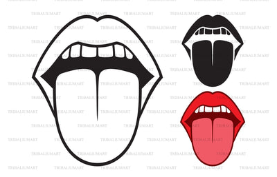 Open mouth sticking out tongue SVG TribaliumArtSF 