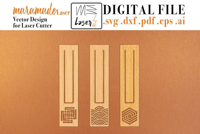 Optical Bookmarks Digital Vector Files for Laser Cutter. SVG MaramadeLaser 