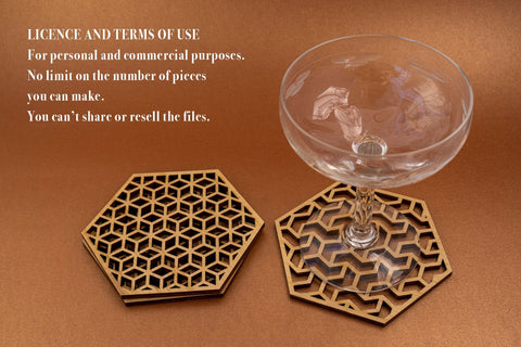 Optical Coasters Digital Vector File for Laser Cutter. SVG MaramadeLaser 