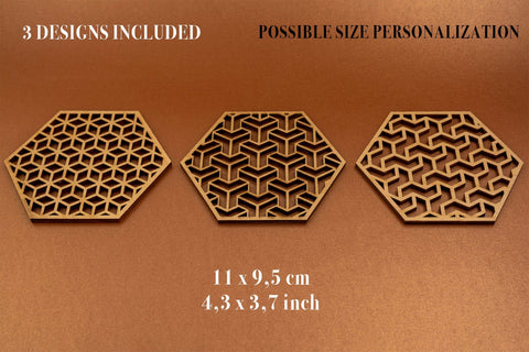 Optical Coasters Digital Vector File for Laser Cutter. SVG MaramadeLaser 