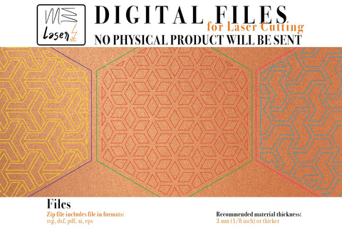 Optical Coasters Digital Vector File for Laser Cutter. SVG MaramadeLaser 