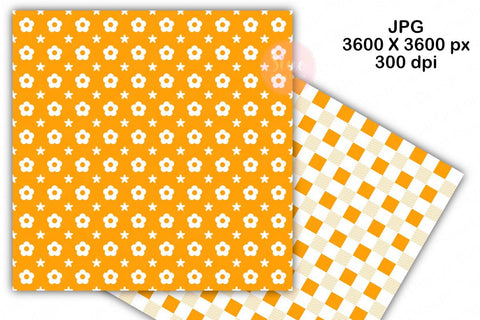 Orange and White Pattern Seamless Digital Paper Backgrounds Digital Pattern SineDigitalDesign 