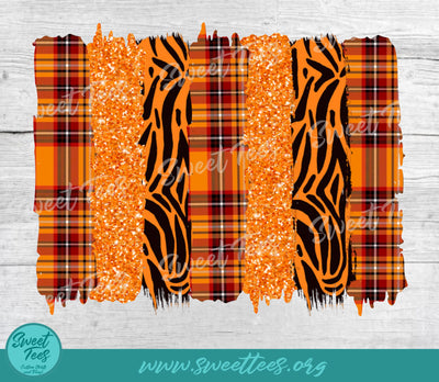 Orange Animal Print Plaid Sublimation PNG Sublimation Sweet Tees 