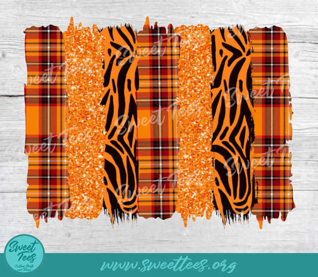 Orange Animal Print Plaid Sublimation PNG Sublimation Sweet Tees 