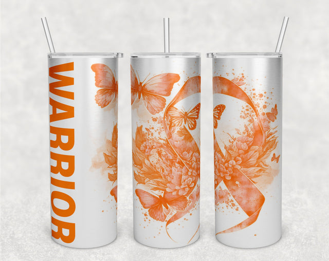 Orange Awareness Ribbon Tumbler Wrap, 20 Oz Skinny Tumbler Sublimation Design, Seamless Kidney Cancer Warrior Tumbler PNG, Multiple Sclerosis Wrap, Leukemia Warrior Wrap Sublimation HappyDesignStudio 