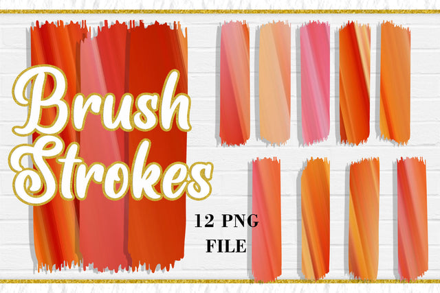 Orange Color Brush Strokes, PNG Sublimation Design Sublimation artnoy 