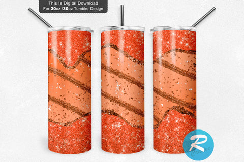 Orange Glitter 20 oz / 30 oz Tumbler PNG Sublimation Regulrcrative 