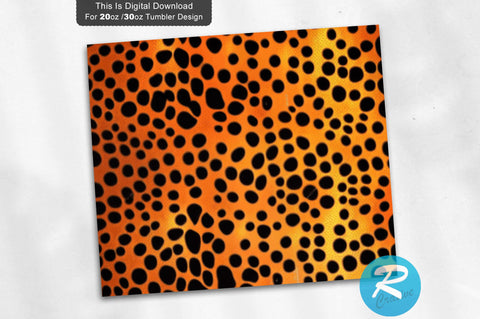Orange Glitter Cheetah Leopard 20 oz / 30 oz Tumbler PNG Sublimation Regulrcrative 