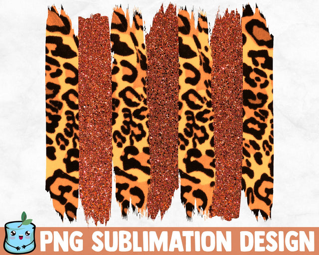 Orange Glitter Leopard Brush Strokes SVG MintyMarshmallows 