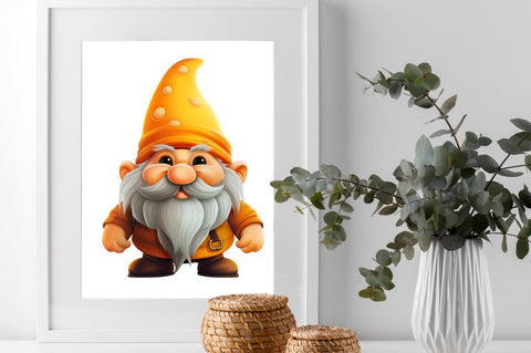 Orange Gnome Clipart Bundle Sublimation Regulrcrative 