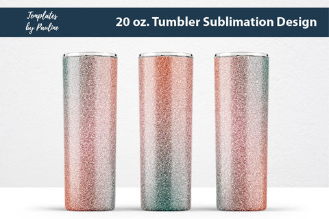 Orange Green Glitter Seamless 20 oz. Tumbler Sublimation Wrap Sublimation Templates by Pauline 