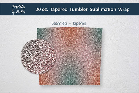 Orange Green Glitter Seamless 20 oz. Tumbler Sublimation Wrap Sublimation Templates by Pauline 