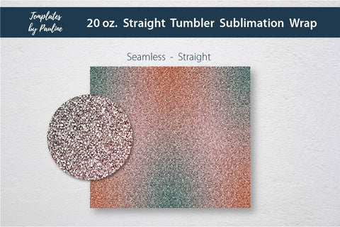 Orange Green Glitter Seamless 20 oz. Tumbler Sublimation Wrap Sublimation Templates by Pauline 