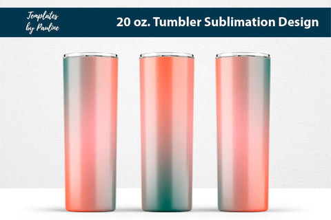 Orange Green Ombre Seamless 20 oz. Tumbler Sublimation Wrap Sublimation Templates by Pauline 