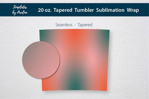 Orange Green Ombre Seamless 20 oz. Tumbler Sublimation Wrap Sublimation Templates by Pauline 