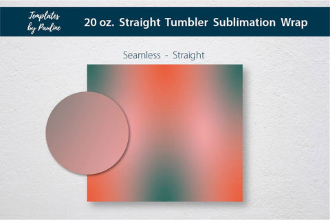Orange Green Ombre Seamless 20 oz. Tumbler Sublimation Wrap Sublimation Templates by Pauline 
