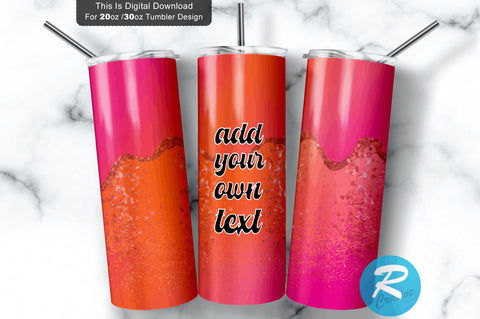 Orange Pink 20 oz / 30 oz Tumbler PNG Sublimation Regulrcrative 