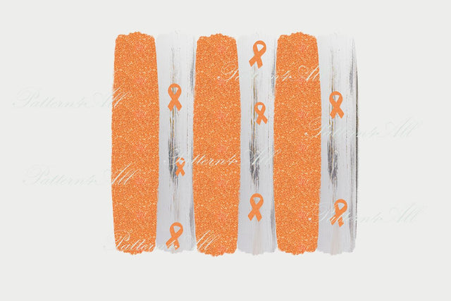 Orange Ribbon Cancer Awareness, Lupus, Leukemia, Appendix Cancer, Kidney, Hunger Brush Strokes PNG, Swatch, Sublimation element design Sublimation ArtStudio 