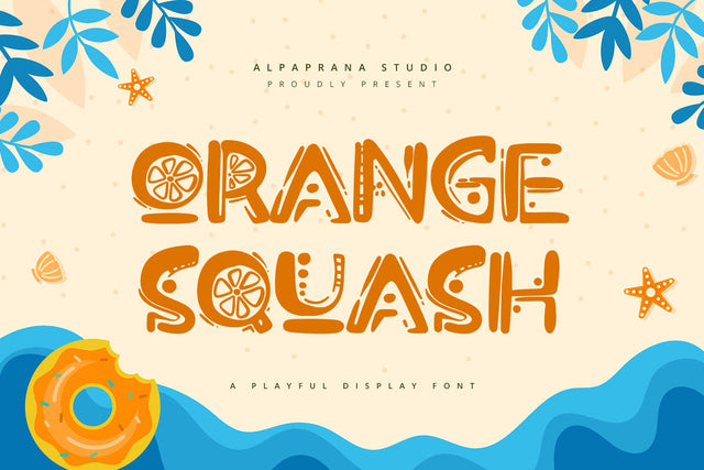 Orange Squash - Playful Display Font Font Alpaprana Studio 