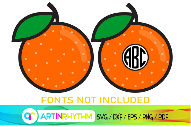 orange svg, fruit monogram svg SVG Artinrhythm shop 