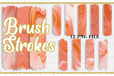Orange Wave Brush Strokes, PNG Sublimation Design Sublimation artnoy 