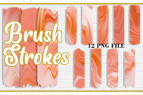 Orange Wave Brush Strokes, PNG Sublimation Design Sublimation artnoy 