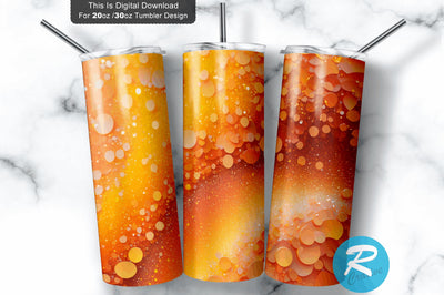 Orange Yellow Glitter 20 oz / 30 oz Tumbler PNG Sublimation Regulrcrative 