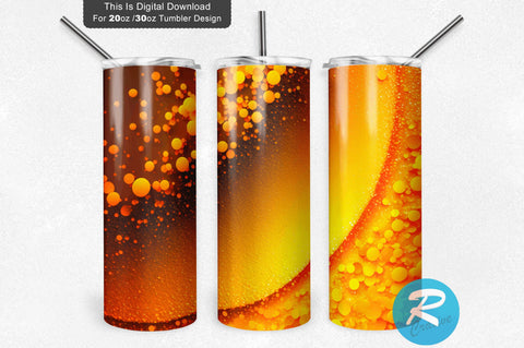 Orange Yellow Glitter Holographic 20 oz / 30 oz Tumbler PNG Sublimation Regulrcrative 
