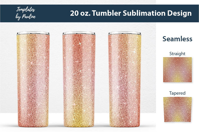 Orange Yellow Glitter Seamless Tumbler Sublimation Wrap Sublimation Templates by Pauline 