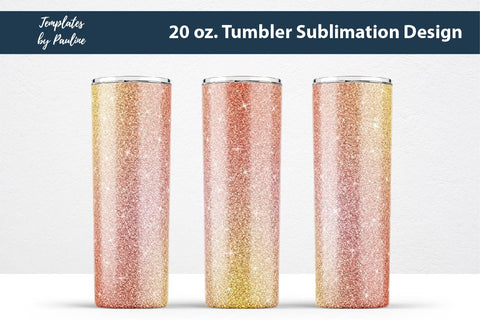 Orange Yellow Glitter Seamless Tumbler Sublimation Wrap Sublimation Templates by Pauline 