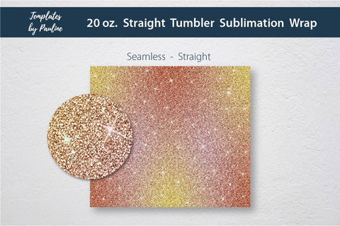 Orange Yellow Glitter Seamless Tumbler Sublimation Wrap Sublimation Templates by Pauline 