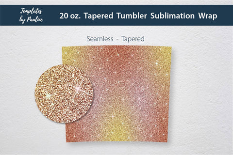 Orange Yellow Glitter Seamless Tumbler Sublimation Wrap Sublimation Templates by Pauline 