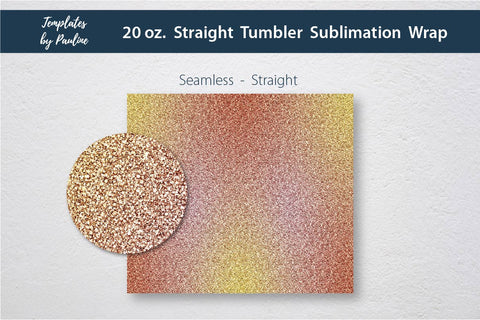 Orange Yellow Glitter Seamless Tumbler Sublimation Wrap Sublimation Templates by Pauline 