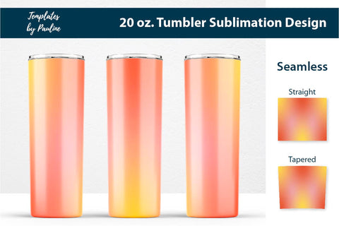 Orange Yellow Ombre Seamless Tumbler Sublimation Wrap Sublimation Templates by Pauline 
