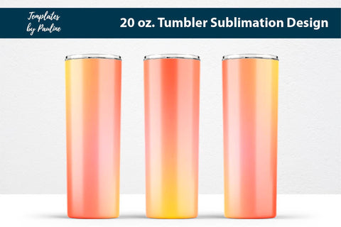 Orange Yellow Ombre Seamless Tumbler Sublimation Wrap Sublimation Templates by Pauline 