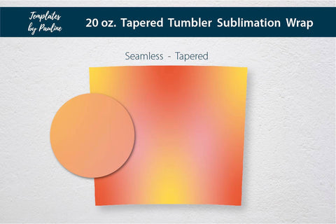 Orange Yellow Ombre Seamless Tumbler Sublimation Wrap Sublimation Templates by Pauline 
