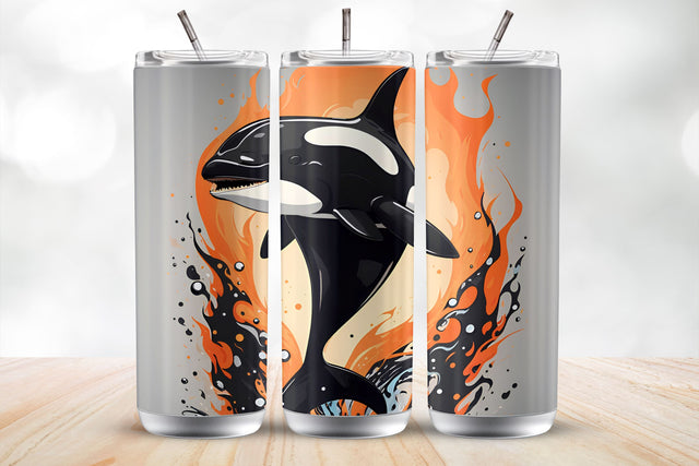 Orca Whale 20 Oz Tumbler Wrap Sublimation Design Sublimation MockupSvgVenue 