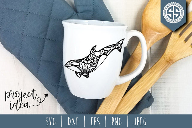 Orca Whale Mandala Zentangle SVG SavoringSurprises 