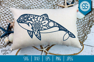 Orca Whale Mandala Zentangle SVG SavoringSurprises 