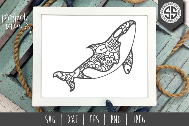 Orca Whale Mandala Zentangle SVG SavoringSurprises 