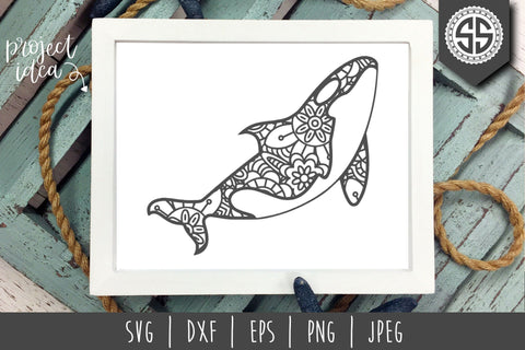 Orca Whale Mandala Zentangle SVG SavoringSurprises 