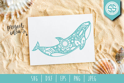 Orca Whale Mandala Zentangle SVG SavoringSurprises 