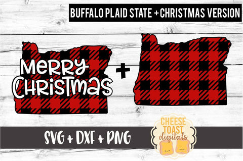 Oregon - Buffalo Plaid State - SVG PNG DXF Cut Files SVG Cheese Toast Digitals 