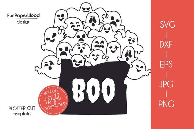 Oregon OR state map Cute Halloween Boo scary ghosts faces SVG DXF EPS PNG JPEG SVG FunPaperWood 