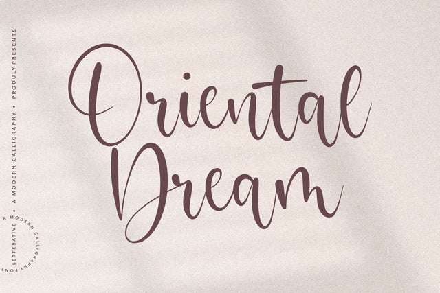 Oriental Dream Modern Calligraphy Font Font Letterative 