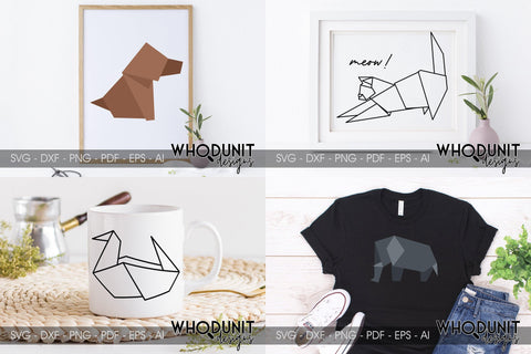 Origami Animals SVG Bundle SVG Whodunit Designs 