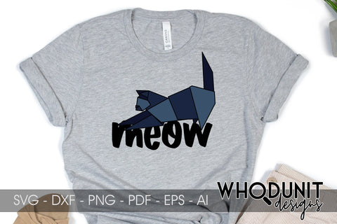 Origami Cat SVG | Geometric Cat SVG SVG Whodunit Designs 