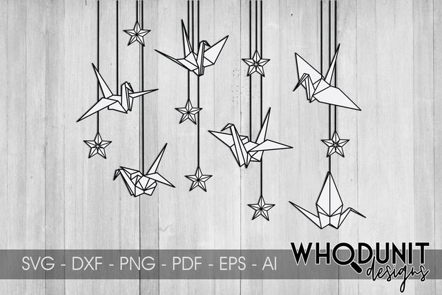 Origami Cranes and Stars SVG SVG Whodunit Designs 