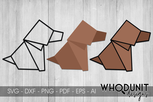 Origami Dog SVG | Geometric Dog SVG SVG Whodunit Designs 